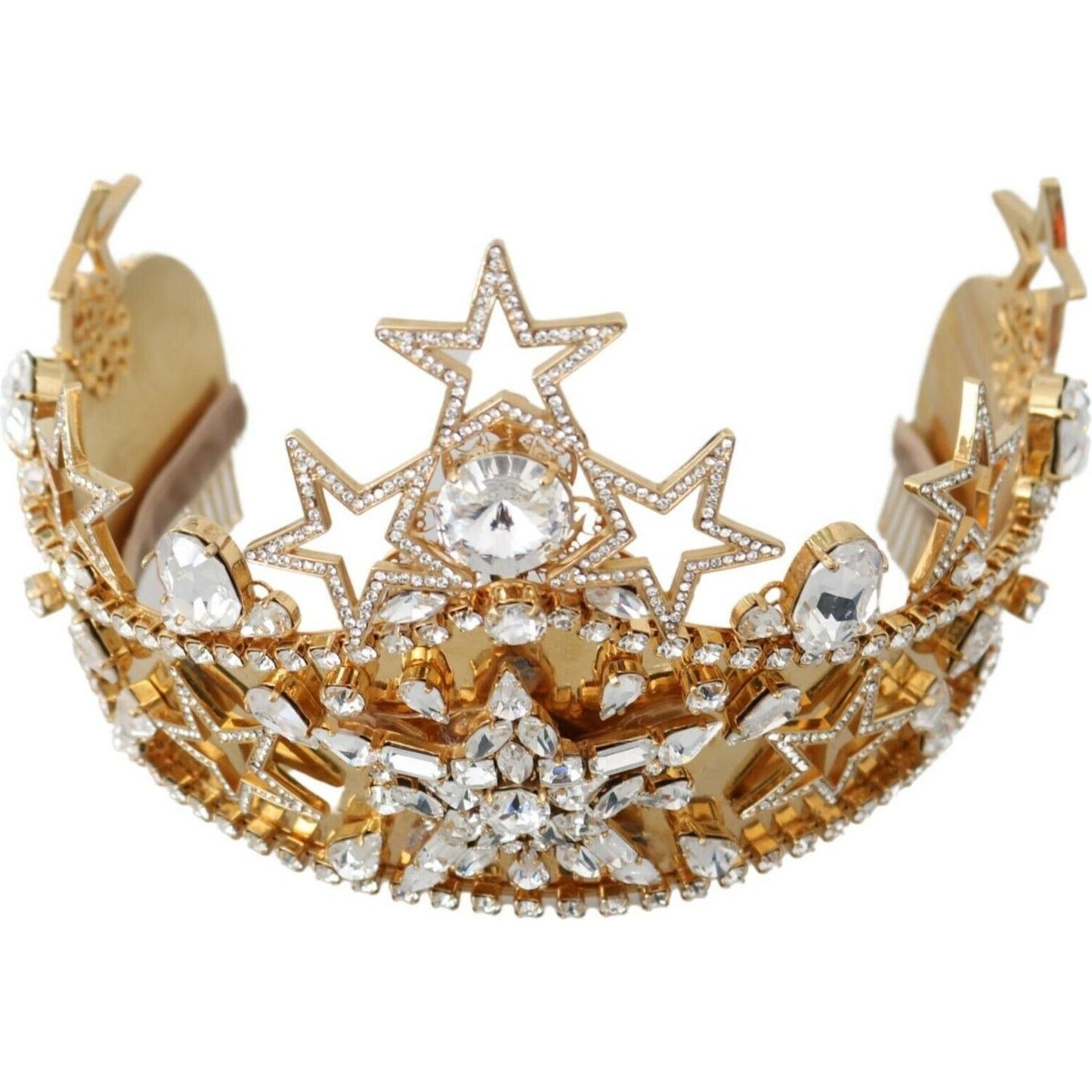 Dolce & Gabbana Regal Crystal Diadem Gold Tiara Dolce & Gabbana Rosy Brown