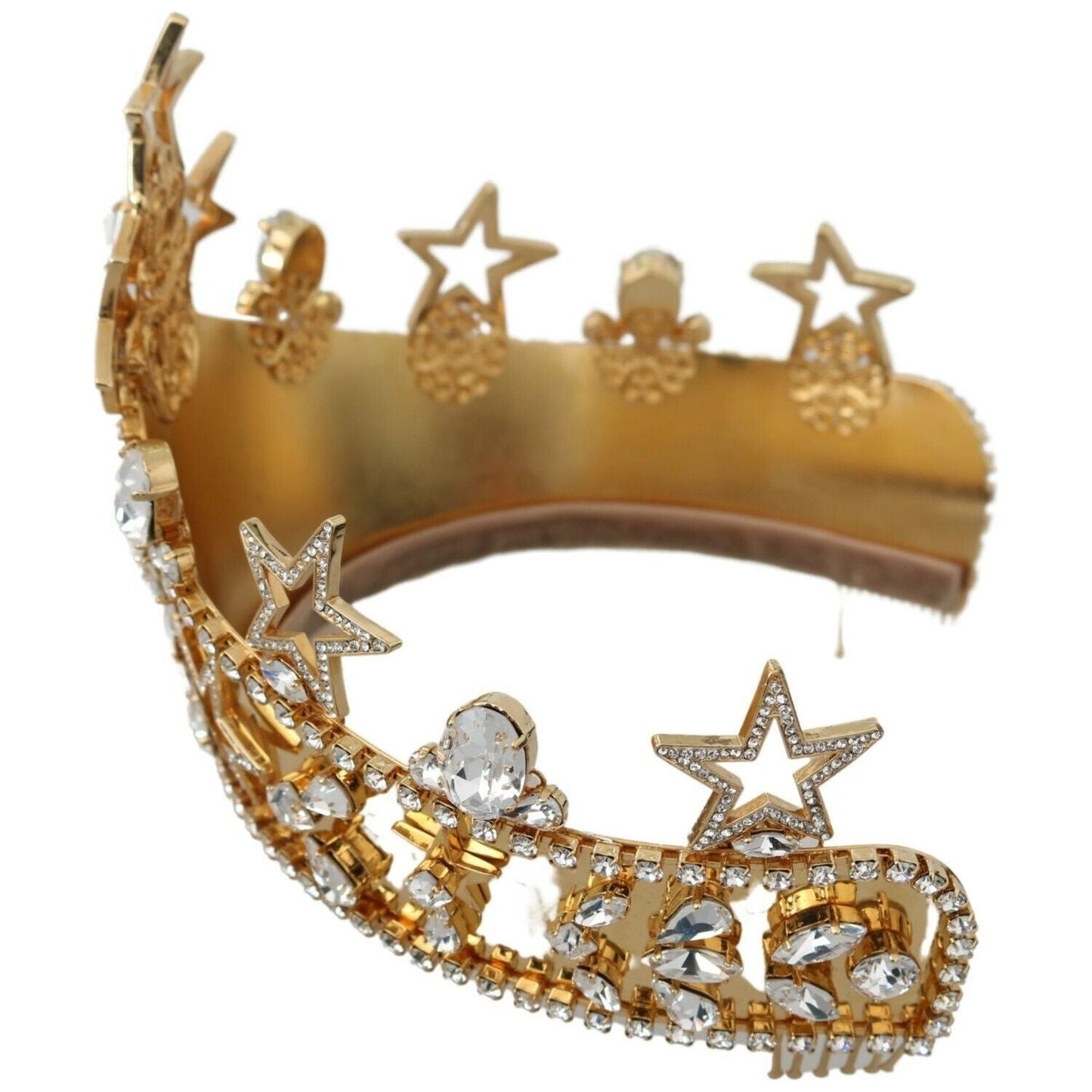 Dolce & Gabbana Regal Crystal Diadem Gold Tiara Dolce & Gabbana Sienna