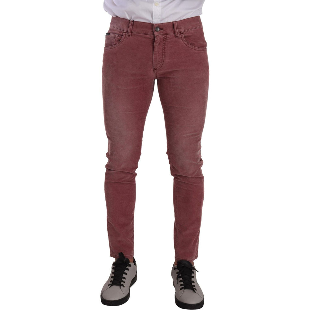 Dolce & Gabbana Elegant Slim Fit Corduroy Jeans Dolce & Gabbana Dark Olive Green