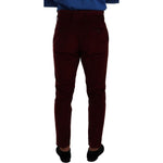 Dolce & Gabbana Elegant Bordeaux Velvet Dress Trousers Dolce & Gabbana Black