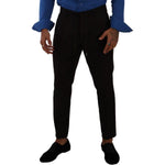 Dolce & Gabbana Elegant Burgundy Wool Jogger Pants Dolce & Gabbana Black
