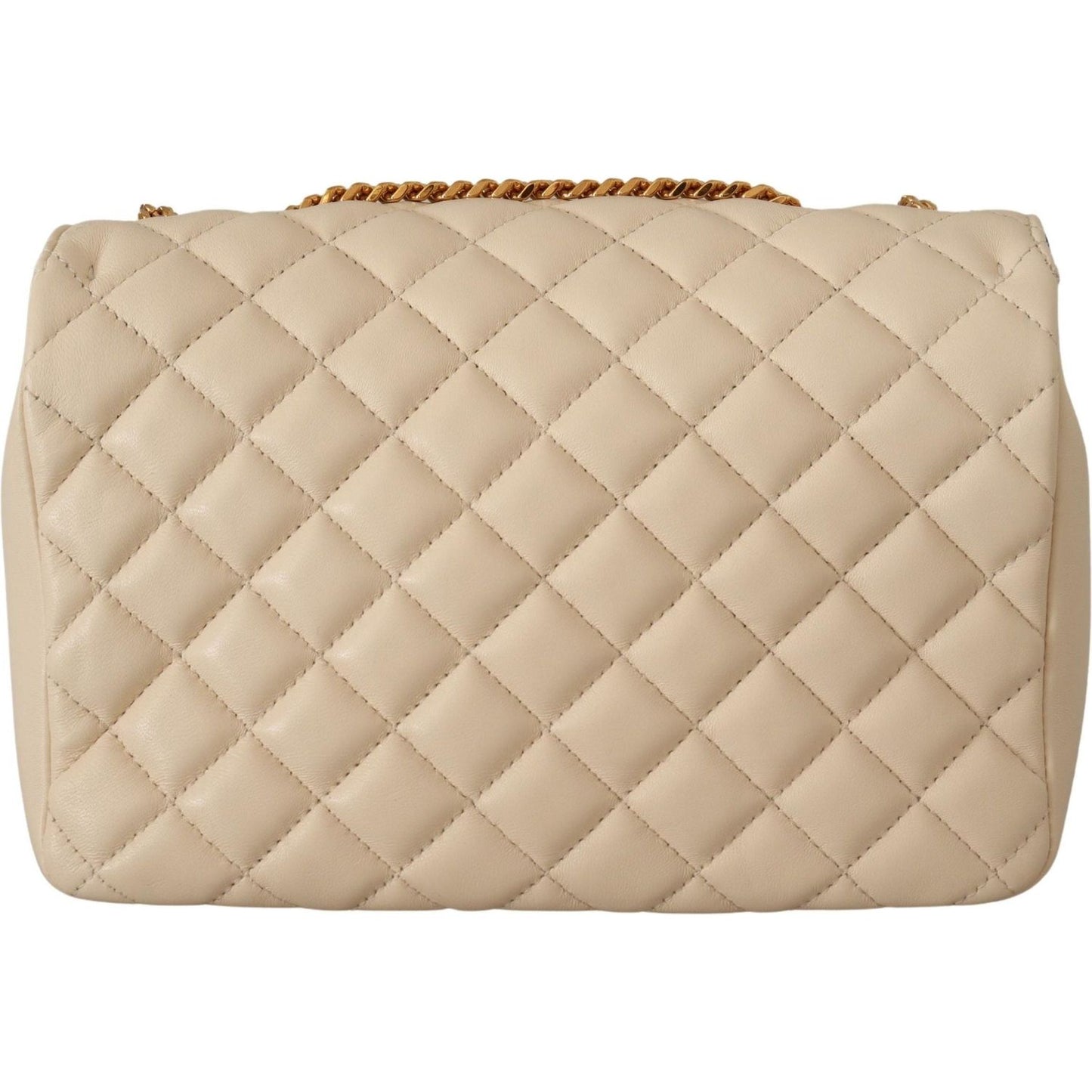 Versace Elegant White Nappa Leather Shoulder Bag Versace Tan