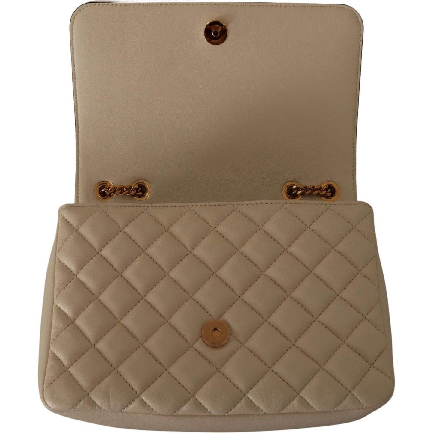 Versace Elegant White Nappa Leather Shoulder Bag Versace Dim Gray