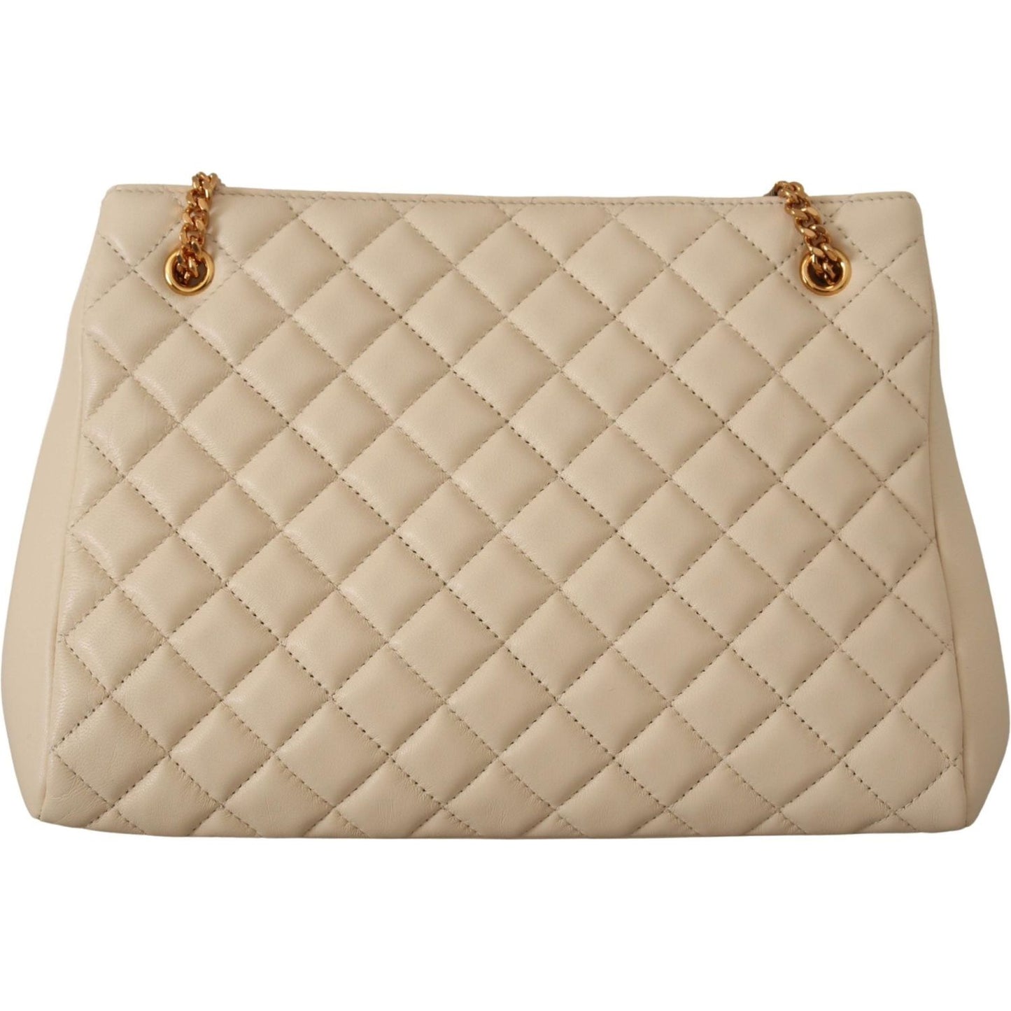 Versace Elegant Quilted Nappa Leather Tote Versace Tan