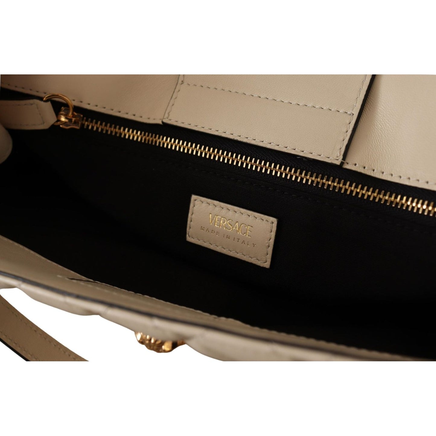 Versace Elegant Quilted Nappa Leather Tote Versace Rosy Brown