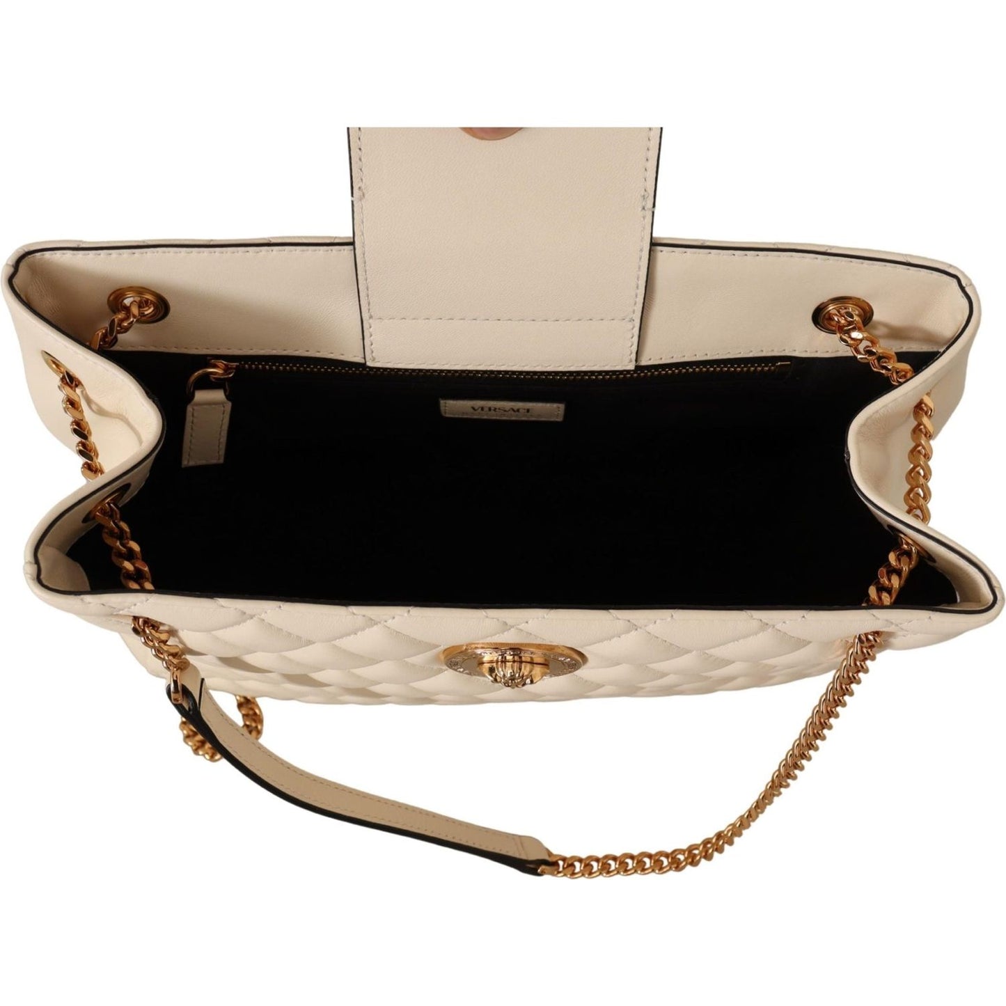 Versace Elegant Quilted Nappa Leather Tote Versace Black