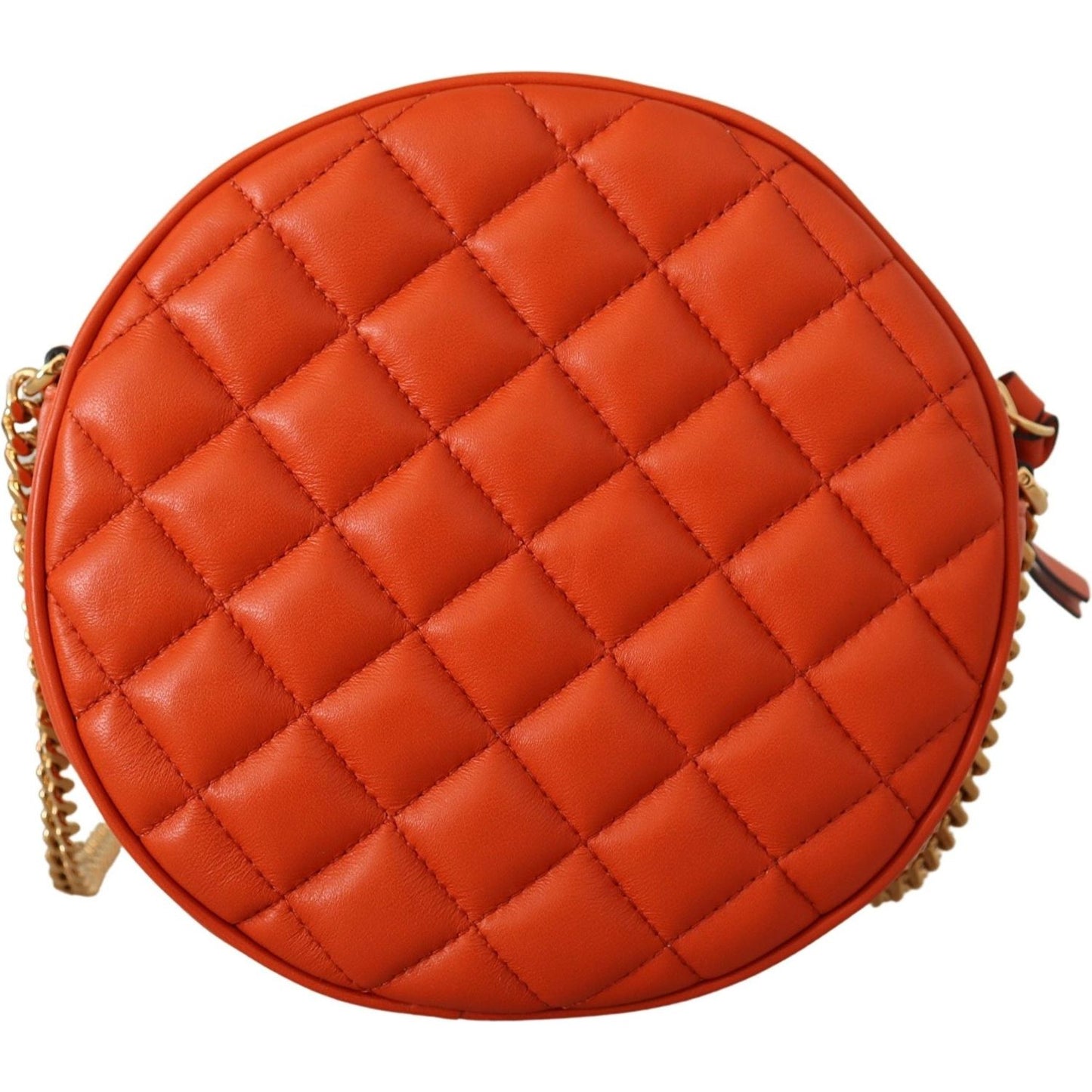 Versace Elegant Round Nappa Leather Crossbody Bag Crossbody Bag Versace Firebrick