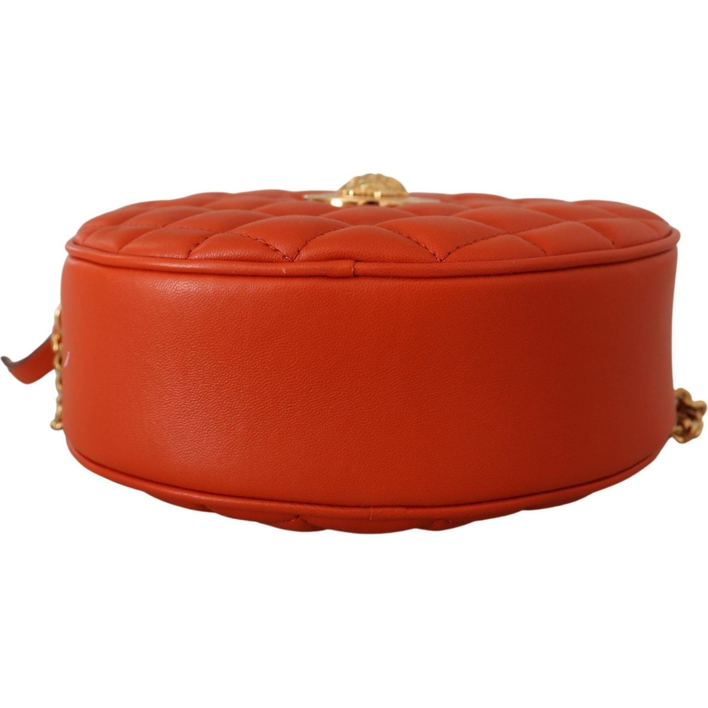 Versace Elegant Round Nappa Leather Crossbody Bag Crossbody Bag Versace Firebrick
