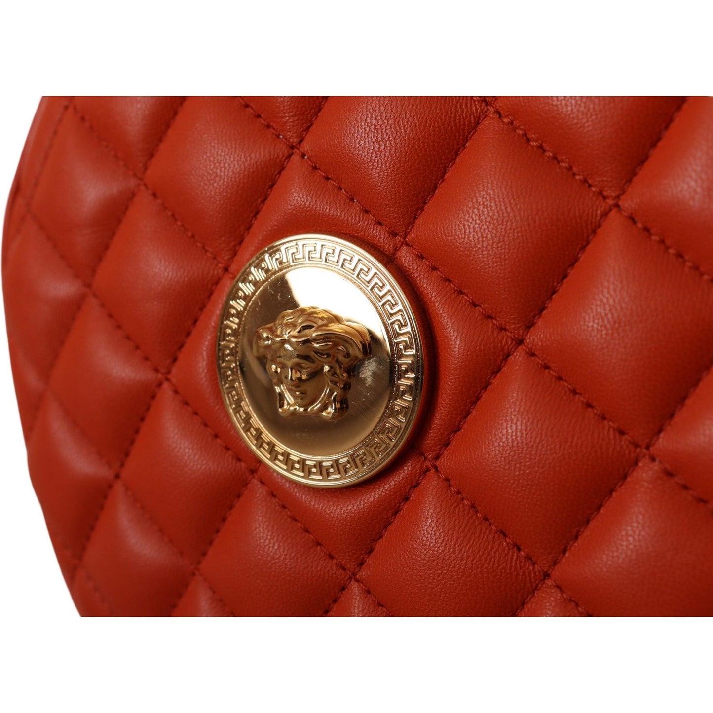 Versace Elegant Round Nappa Leather Crossbody Bag Crossbody Bag Versace Brown