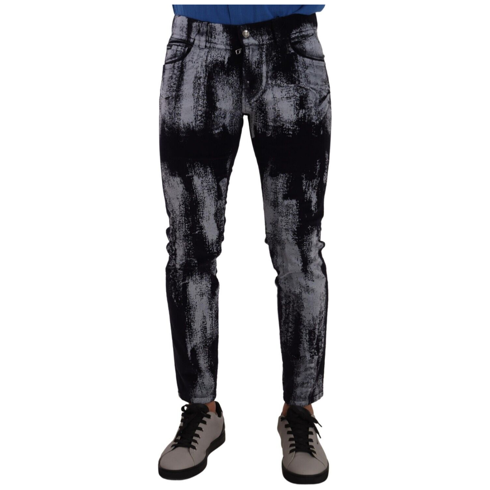 Dolce & Gabbana Blue and White Skinny Stretch Jeans Dolce & Gabbana Black