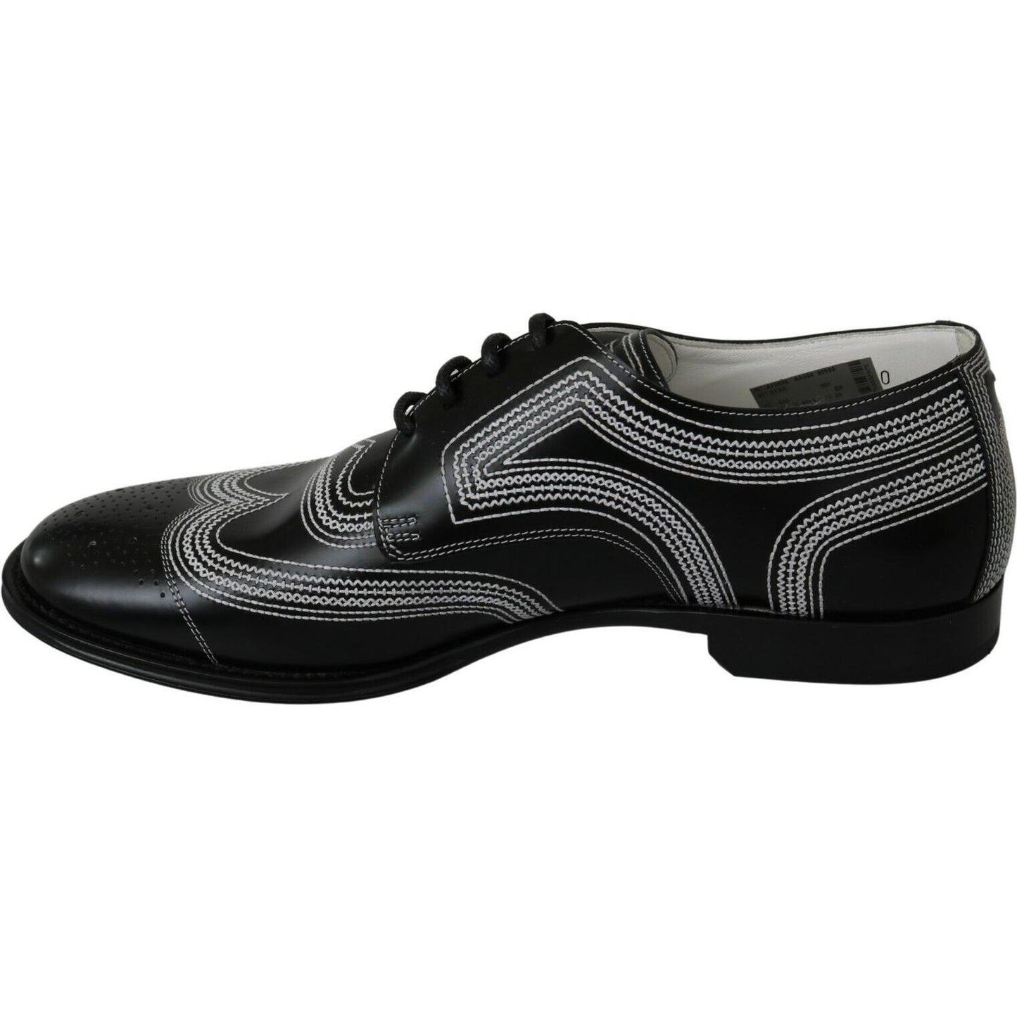 Dolce & Gabbana Elegant Black and White Derby Shoes Dolce & Gabbana Black