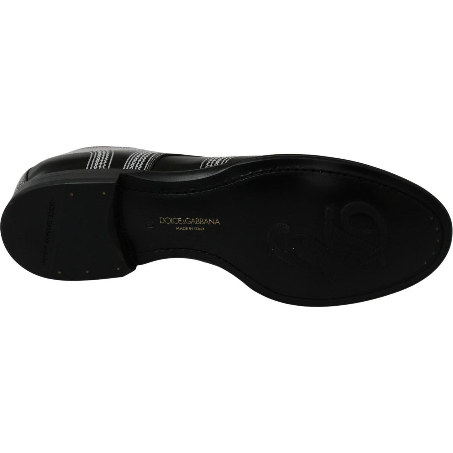 Dolce & Gabbana Elegant Black and White Derby Shoes Dolce & Gabbana Black