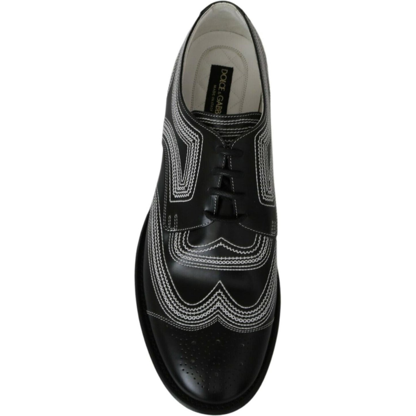 Dolce & Gabbana Elegant Black and White Derby Shoes Dolce & Gabbana Black