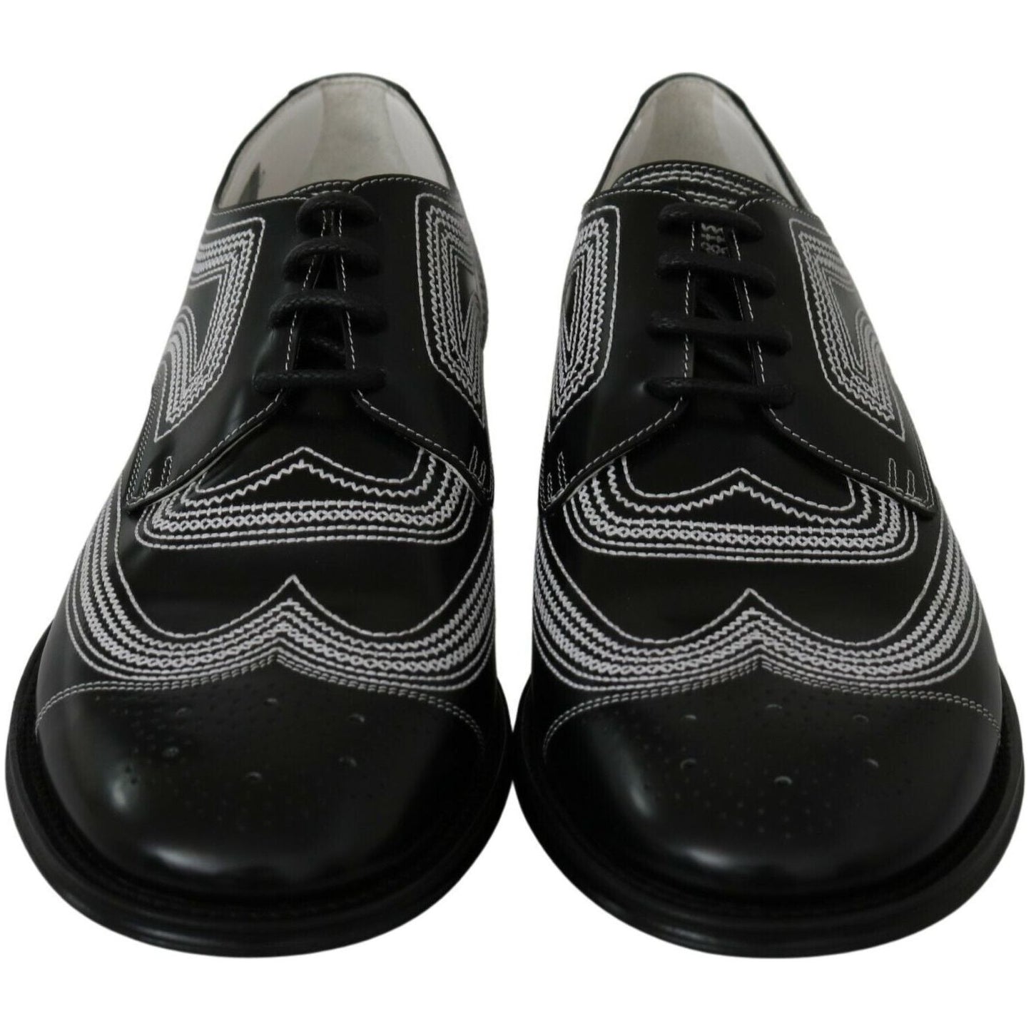 Dolce & Gabbana Elegant Black and White Derby Shoes Dolce & Gabbana Black