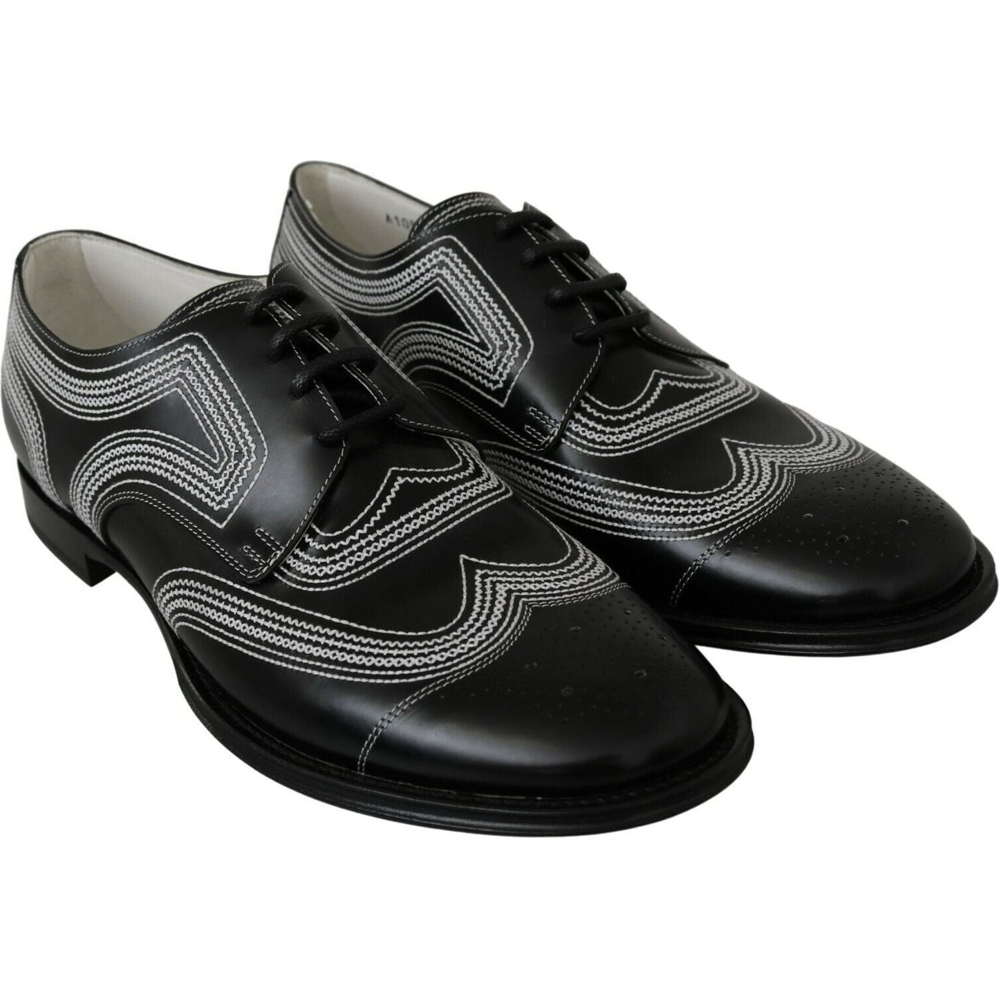 Dolce & Gabbana Elegant Black and White Derby Shoes Dolce & Gabbana Black