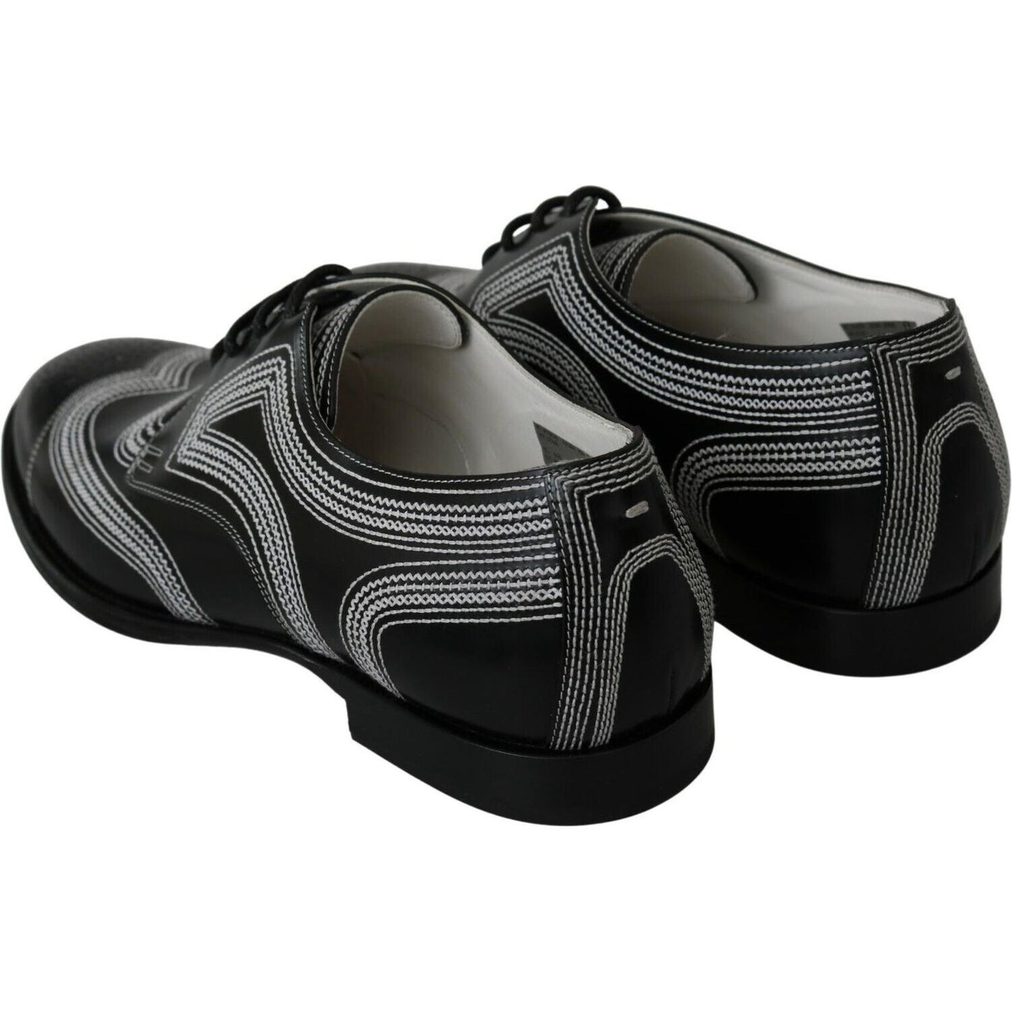 Dolce & Gabbana Elegant Black and White Derby Shoes Dolce & Gabbana Black