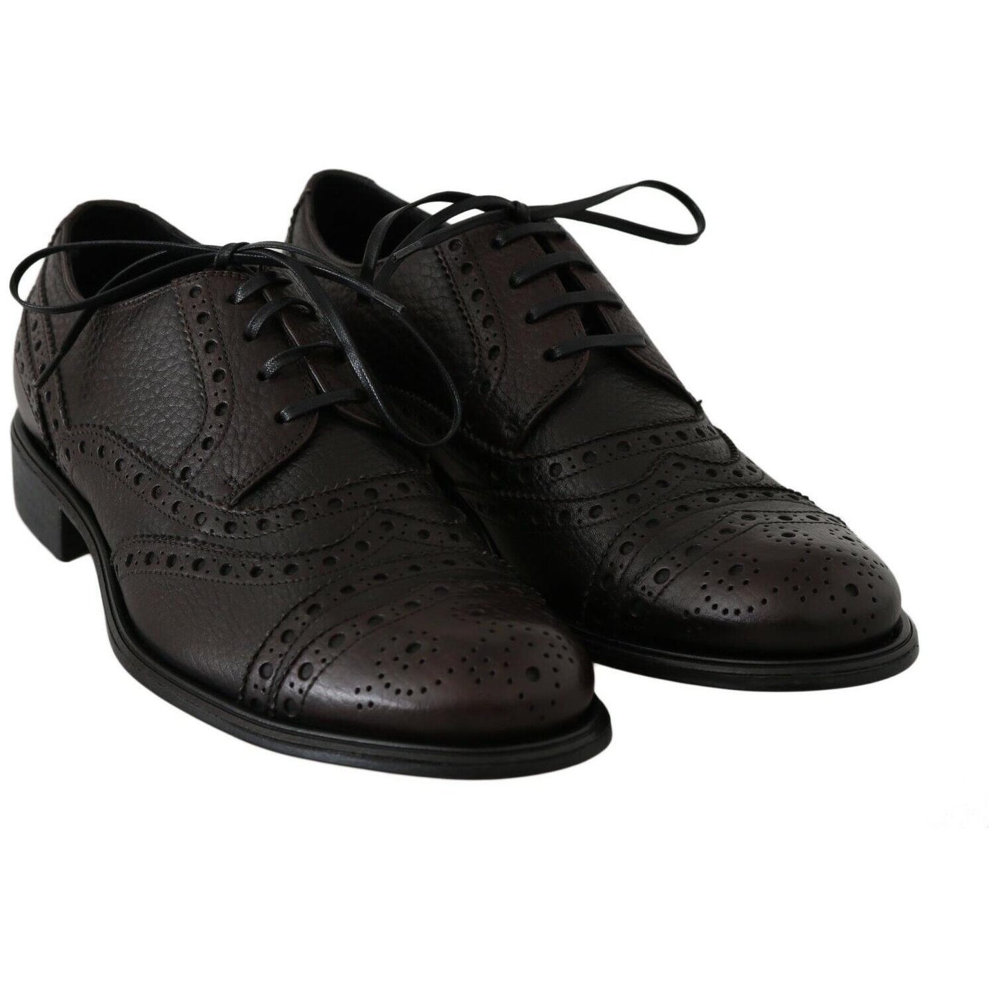Dolce & Gabbana Elegant Wingtip Derby Dress Shoes Dolce & Gabbana Black