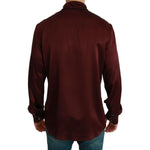 Dolce & Gabbana Bordeaux Silk Pajama-Inspired Shirt Dolce & Gabbana Black