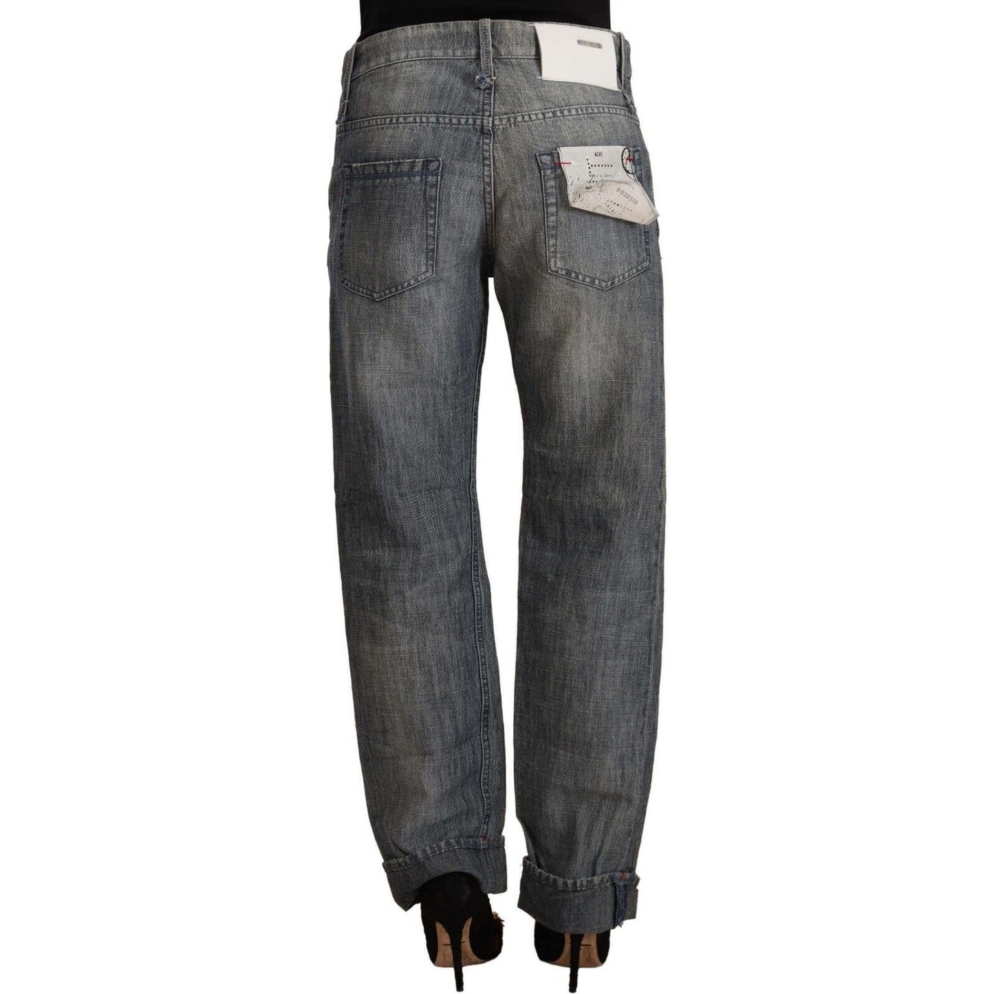Acht Chic Gray Washed Straight Cut Jeans Acht Dark Slate Gray