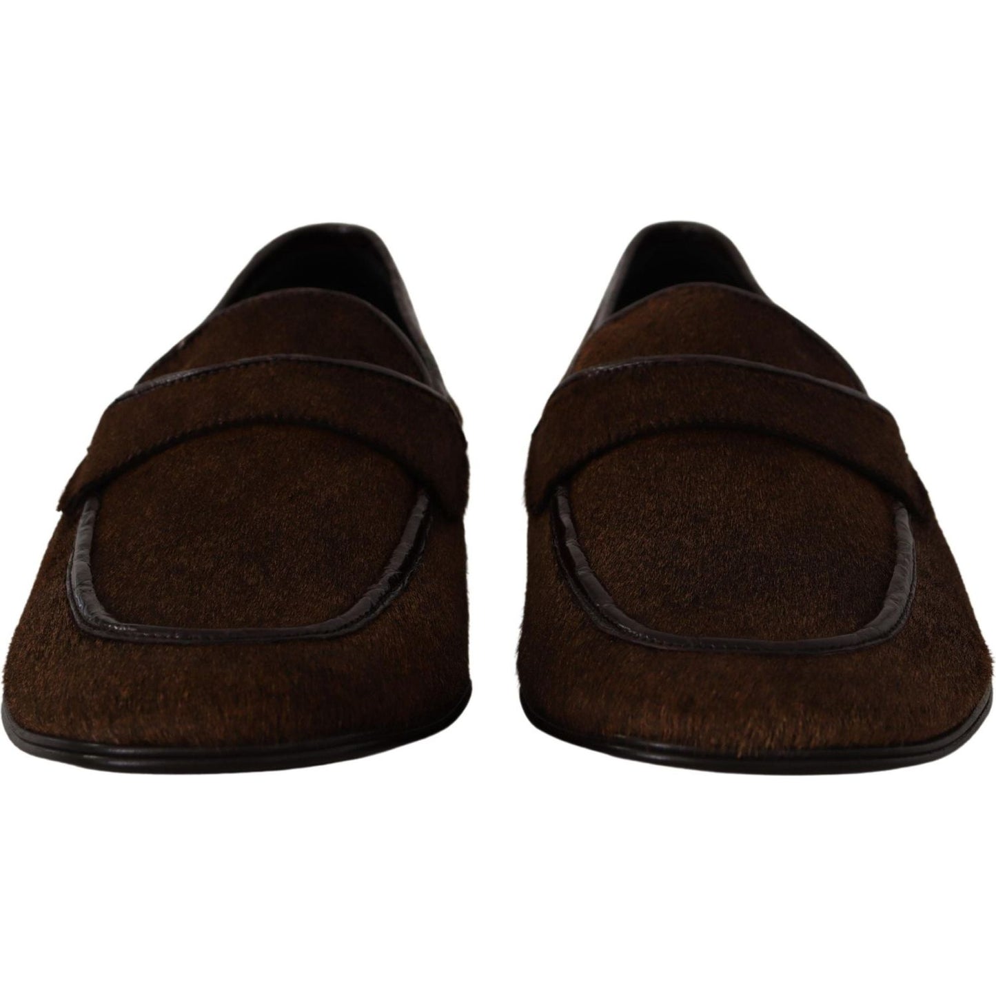 Dolce & Gabbana Elegant Brown Caiman Leather Loafers Dolce & Gabbana Black