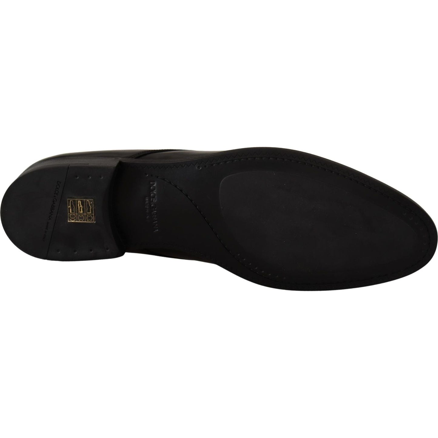 Dolce & Gabbana Elegant Black Leather Derby Shoes Dolce & Gabbana Black