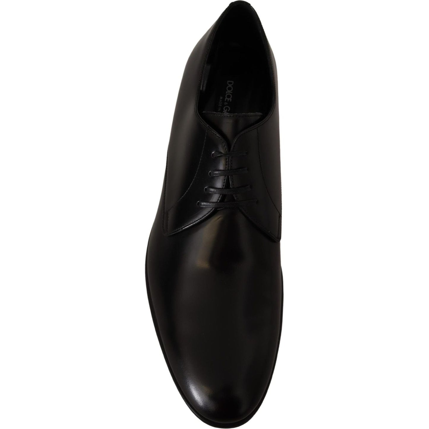 Dolce & Gabbana Elegant Black Leather Derby Shoes Dolce & Gabbana Black