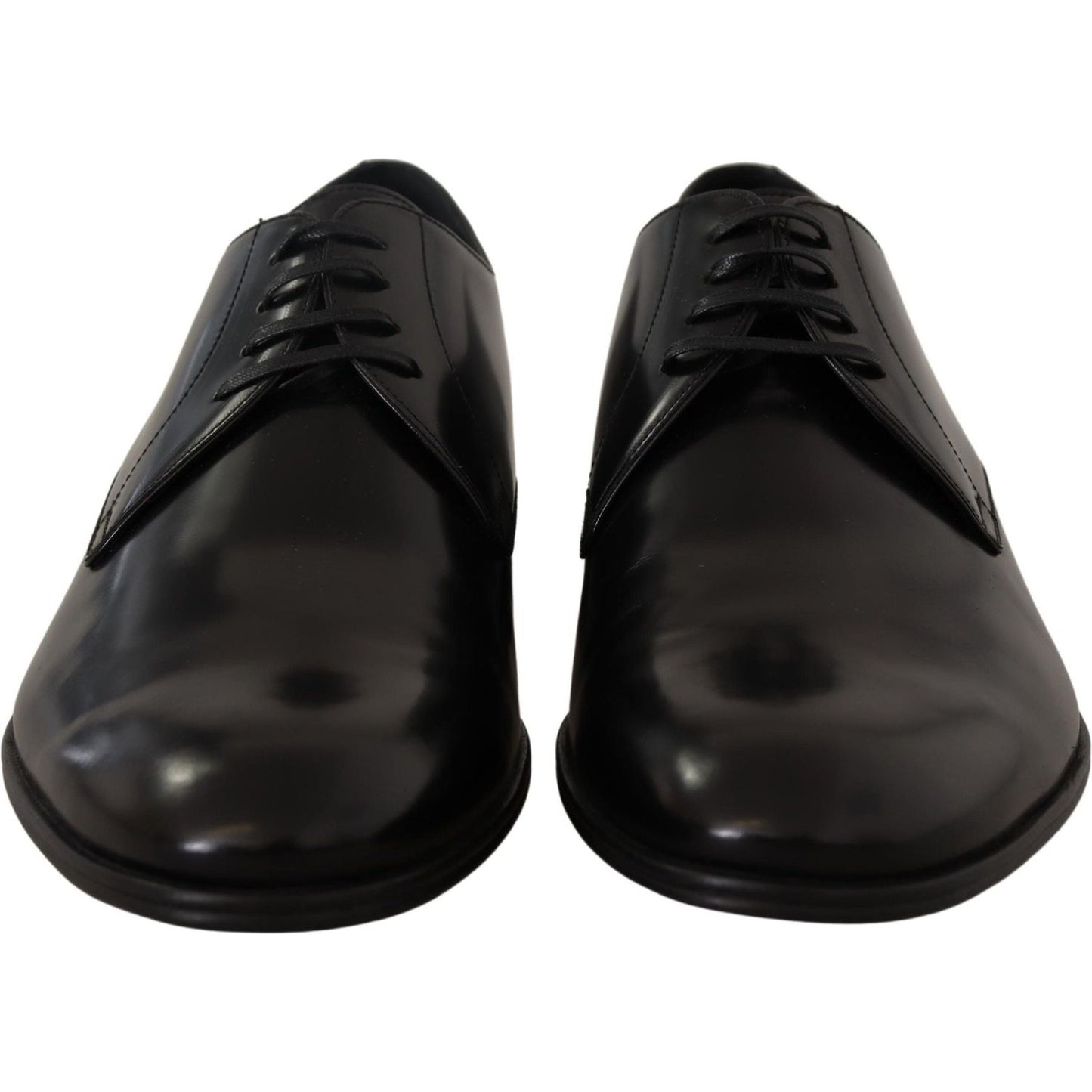 Dolce & Gabbana Elegant Black Leather Derby Shoes Dolce & Gabbana Black
