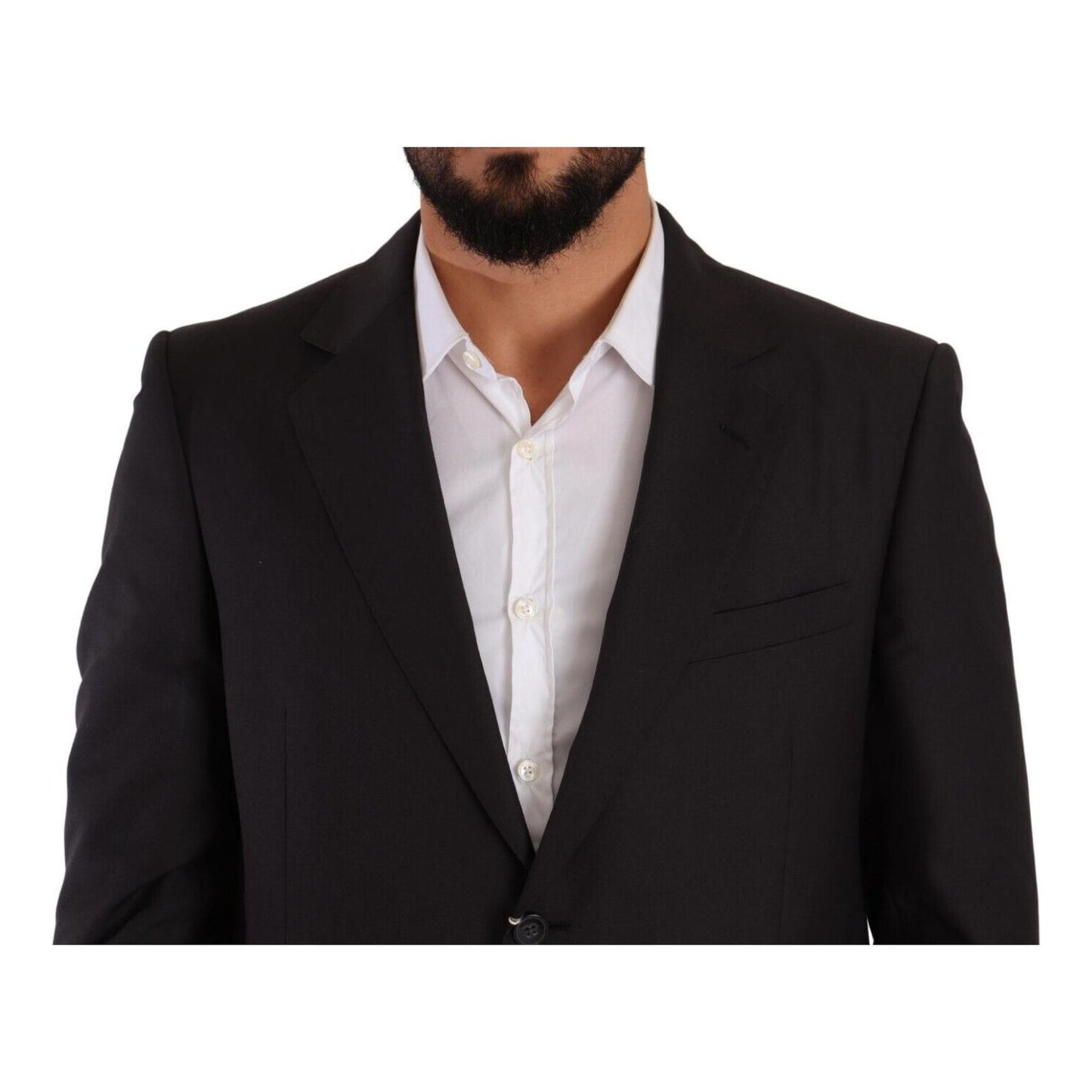 Domenico Tagliente Elegant Dark Grey Two-Piece Suit Domenico Tagliente Black