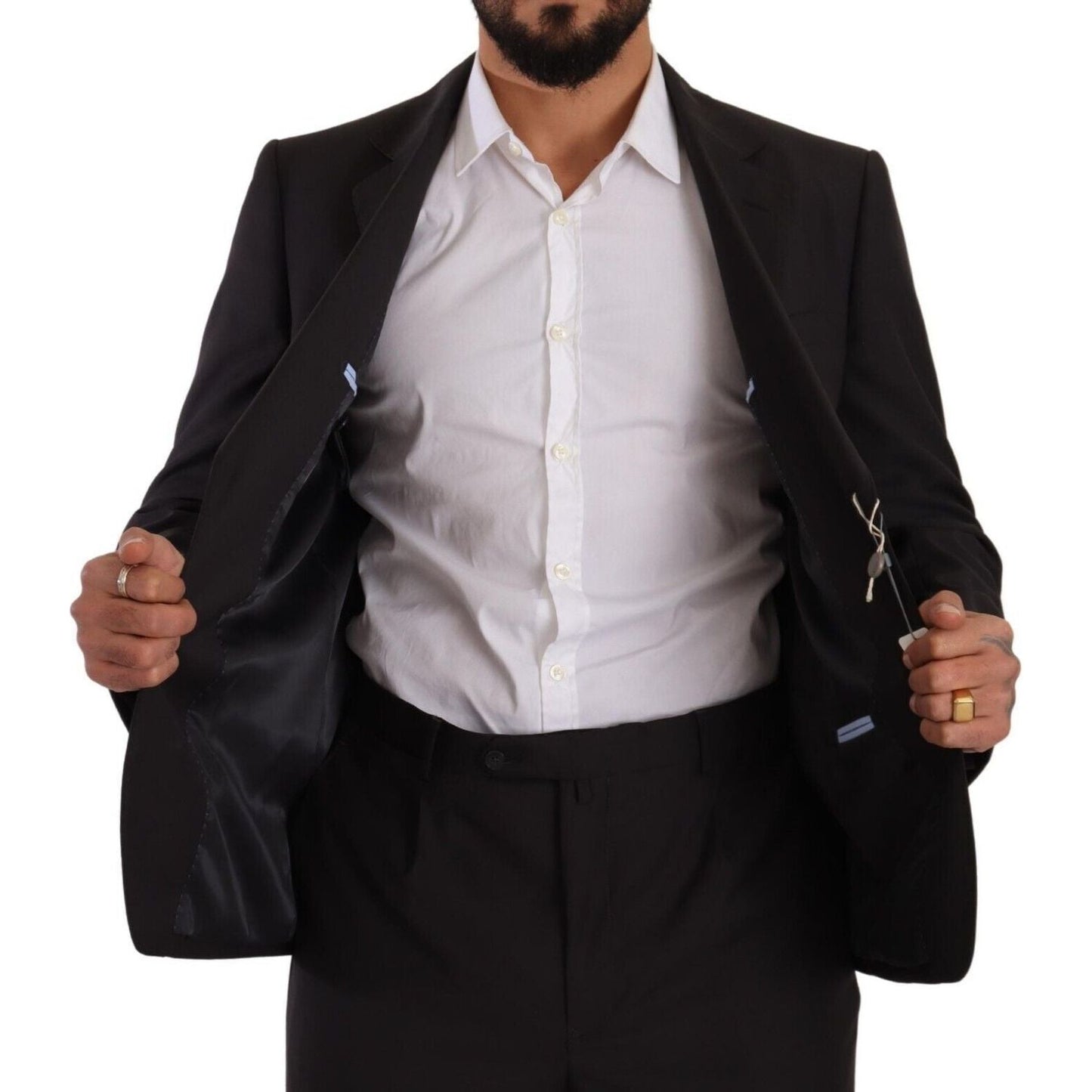 Domenico Tagliente Elegant Dark Grey Two-Piece Suit Domenico Tagliente Gray