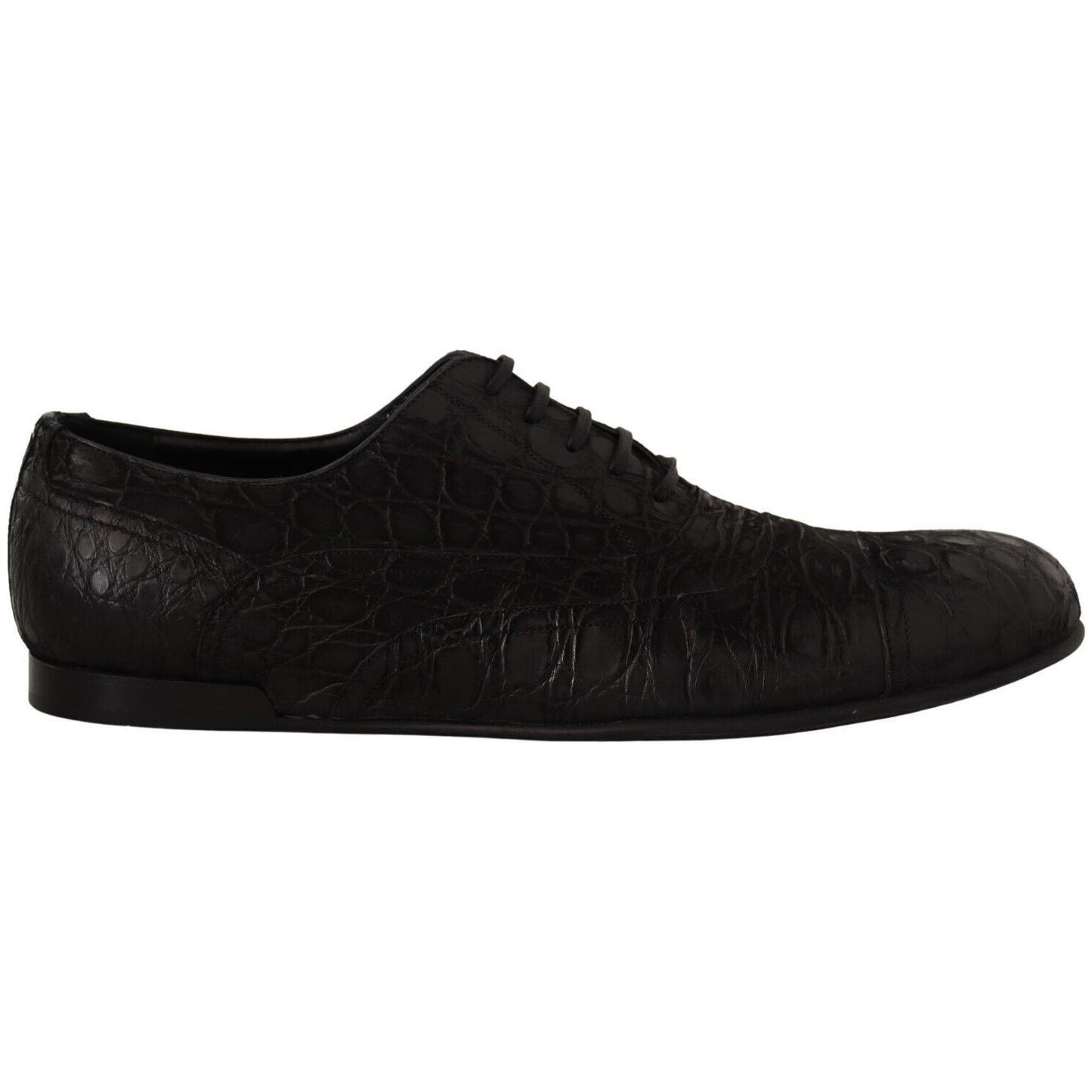 Dolce & Gabbana Elegant Exotic Leather Oxford Shoes Dolce & Gabbana Black