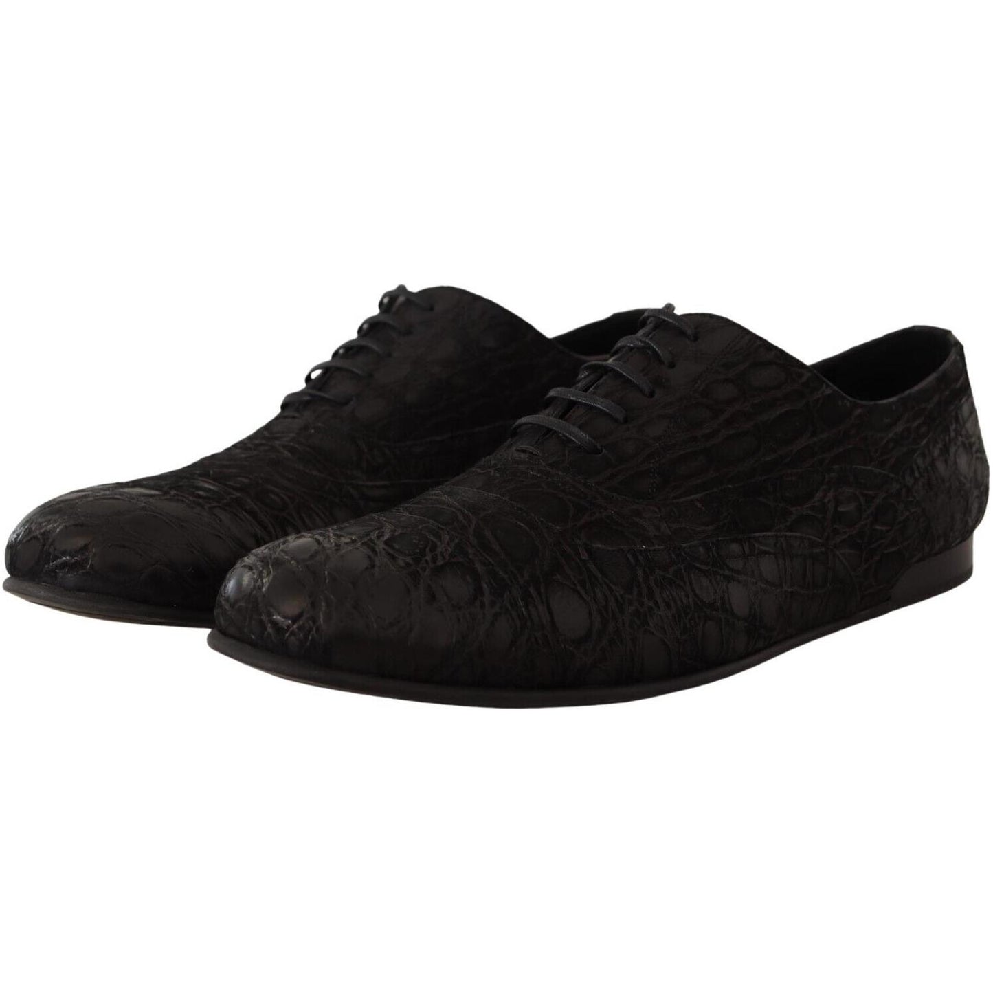 Dolce & Gabbana Elegant Exotic Leather Oxford Shoes Dolce & Gabbana Black