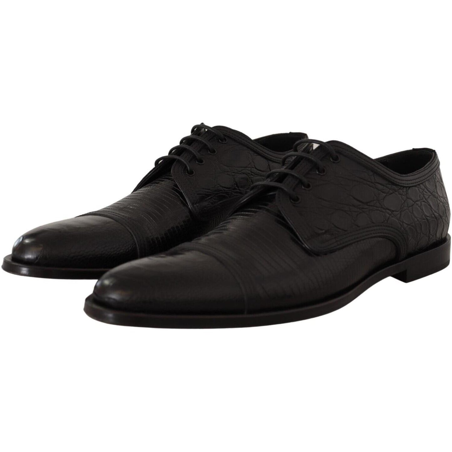 Dolce & Gabbana Exotic Leather Formal Lace-Up Shoes Dolce & Gabbana Black
