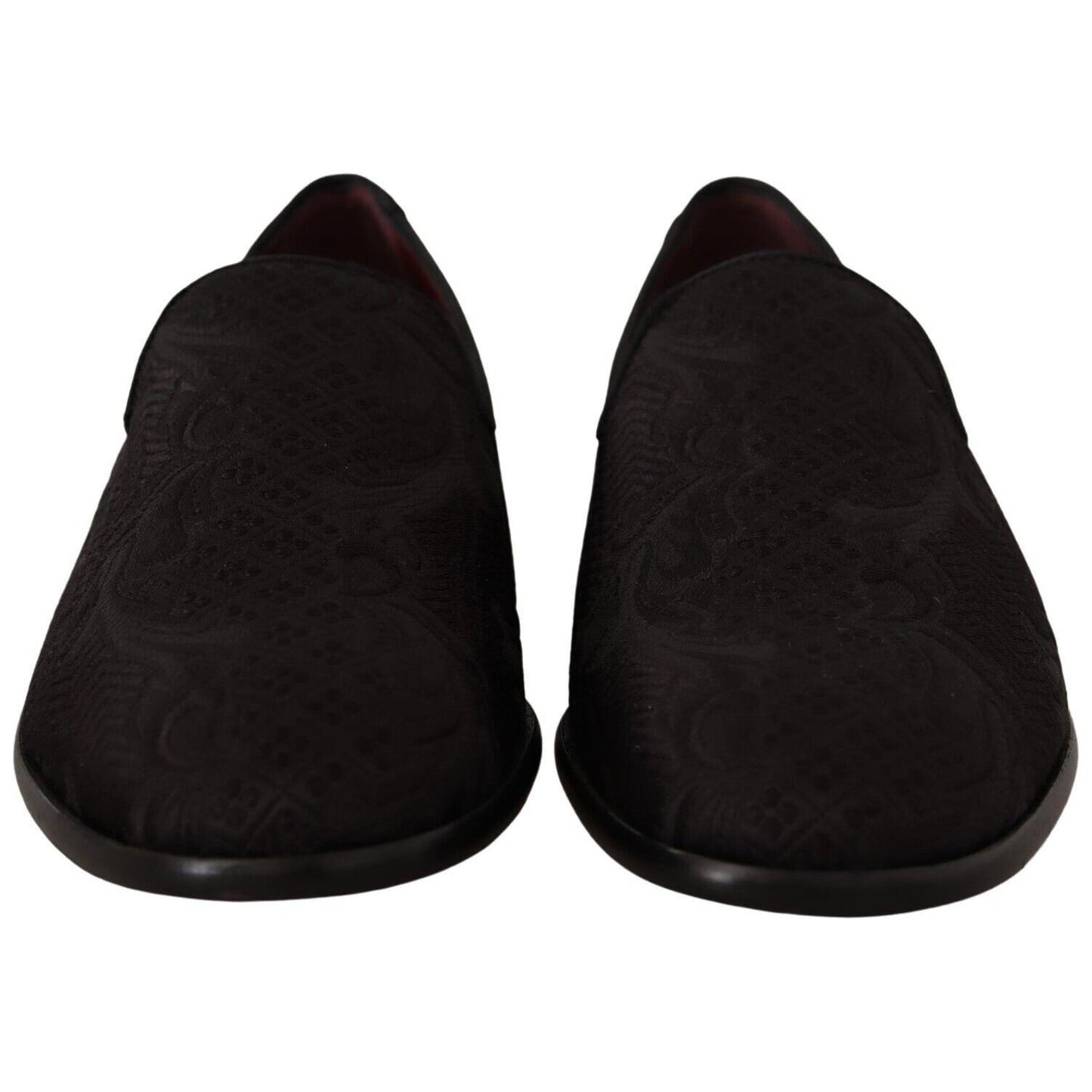Dolce & Gabbana Black Floral Brocade Slippers Dolce & Gabbana Black