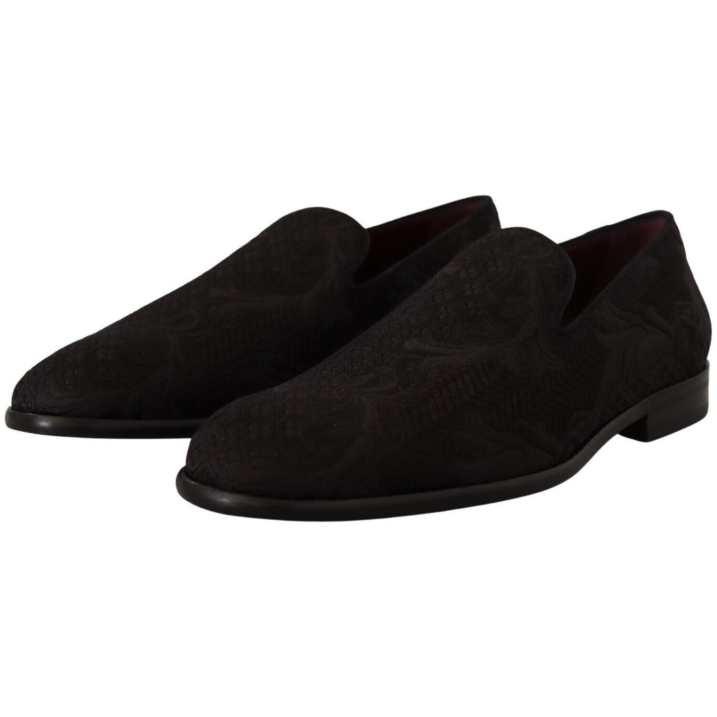 Dolce & Gabbana Black Floral Brocade Slippers Dolce & Gabbana Black