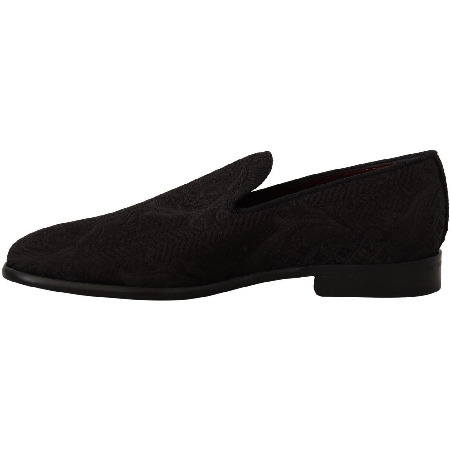 Dolce & Gabbana Black Floral Brocade Slippers Dolce & Gabbana Black