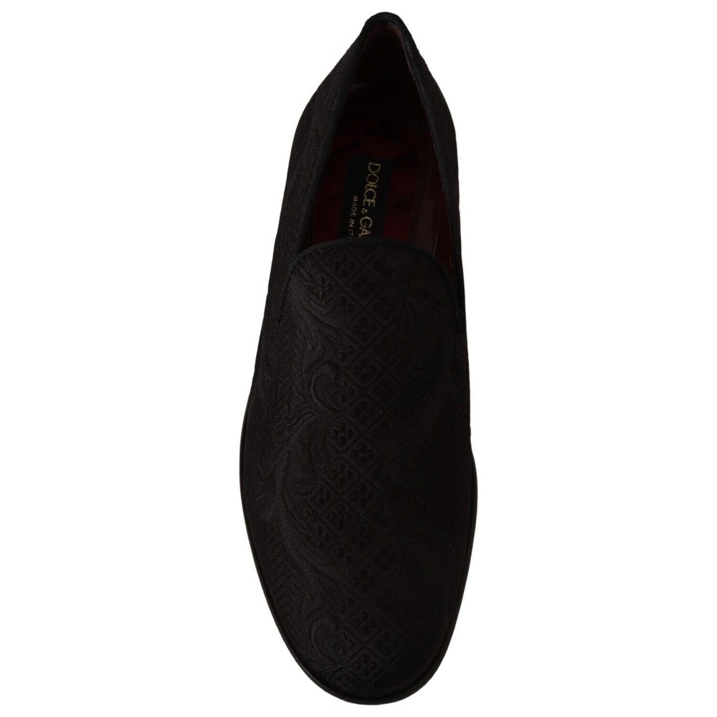 Dolce & Gabbana Black Floral Brocade Slippers Dolce & Gabbana Black