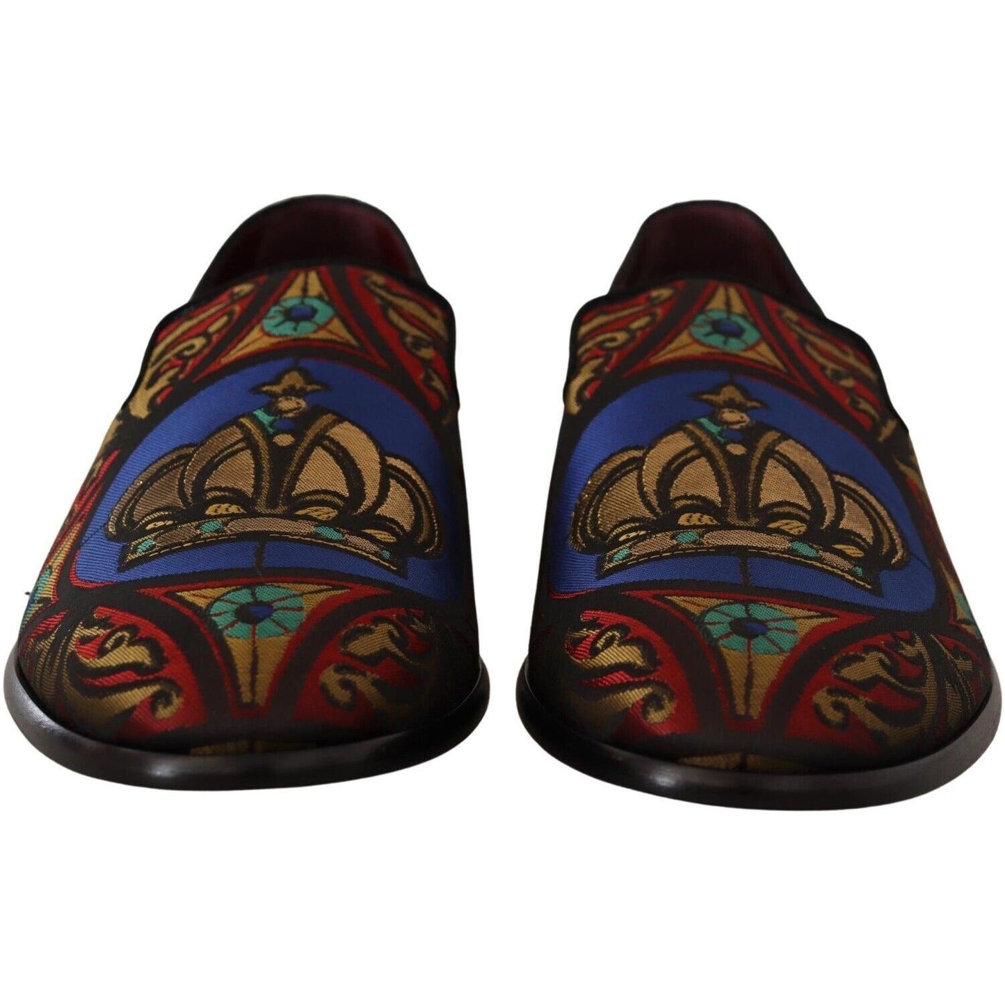 Dolce & Gabbana Multicolor Jacquard Slide-On Loafer Slippers Dolce & Gabbana Black