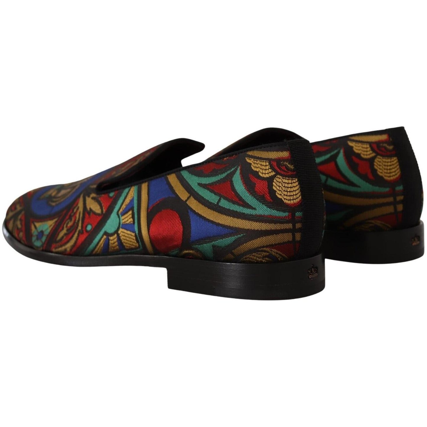Dolce & Gabbana Multicolor Jacquard Slide-On Loafer Slippers Dolce & Gabbana Black