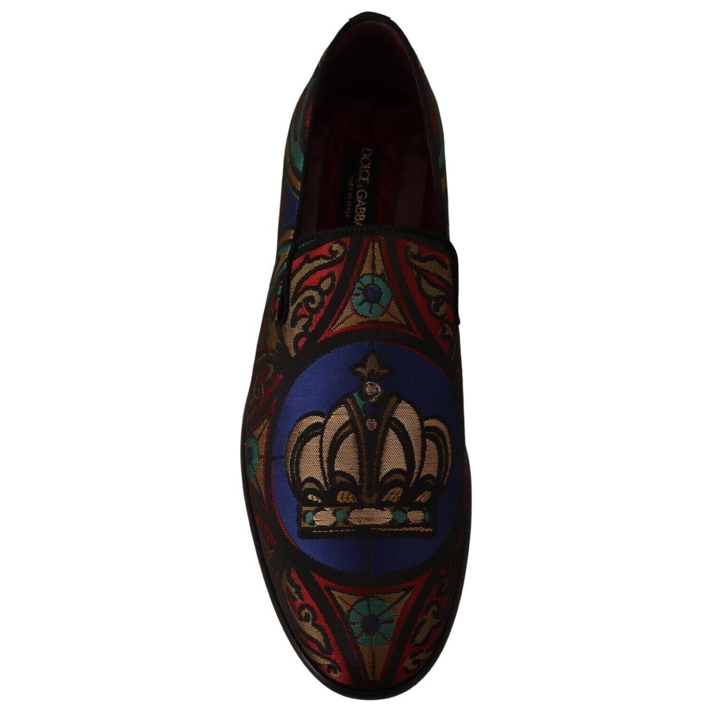 Dolce & Gabbana Multicolor Jacquard Slide-On Loafer Slippers Dolce & Gabbana Black