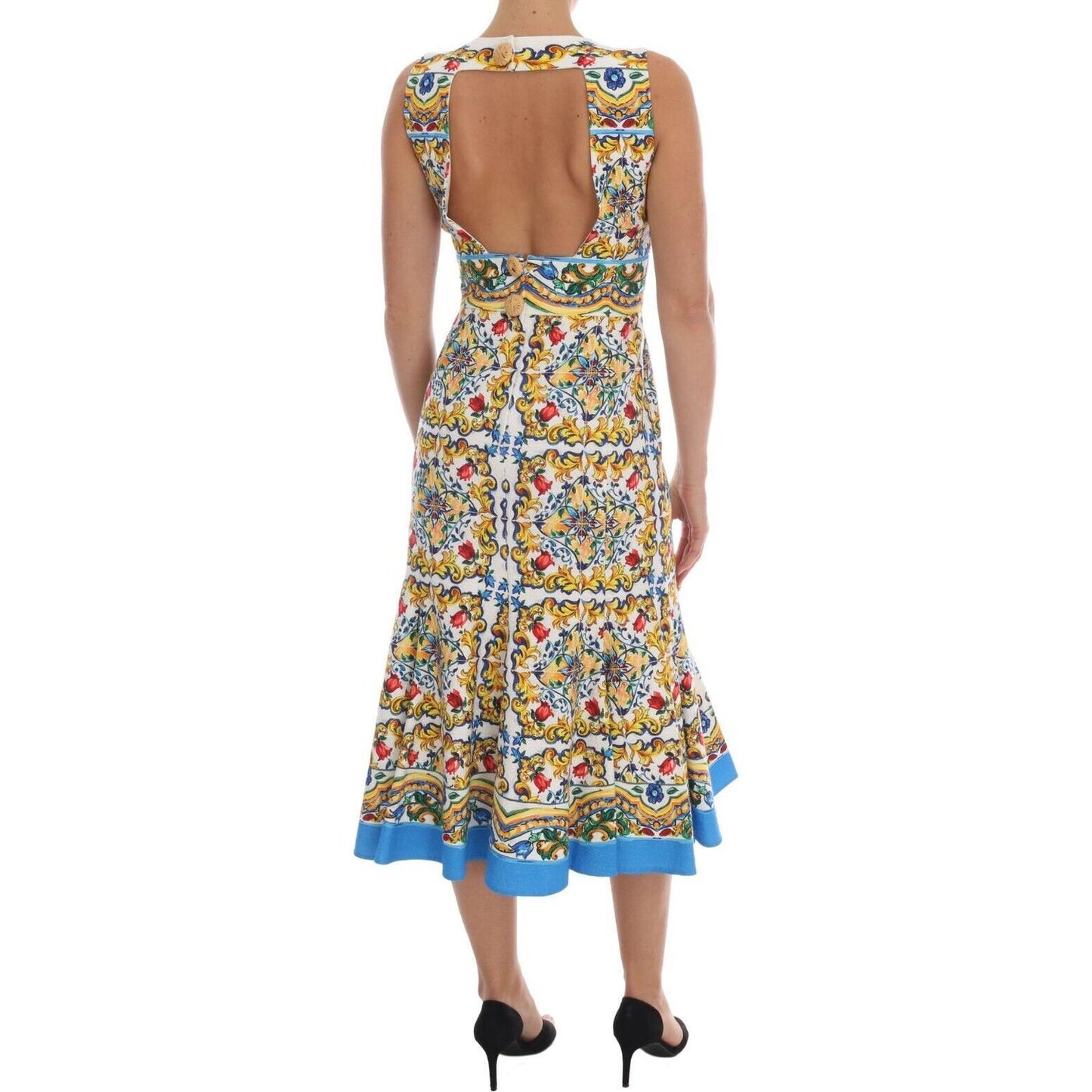 Dolce & Gabbana Majolica Print Midi Sheath Dress Dolce & Gabbana Rosy Brown