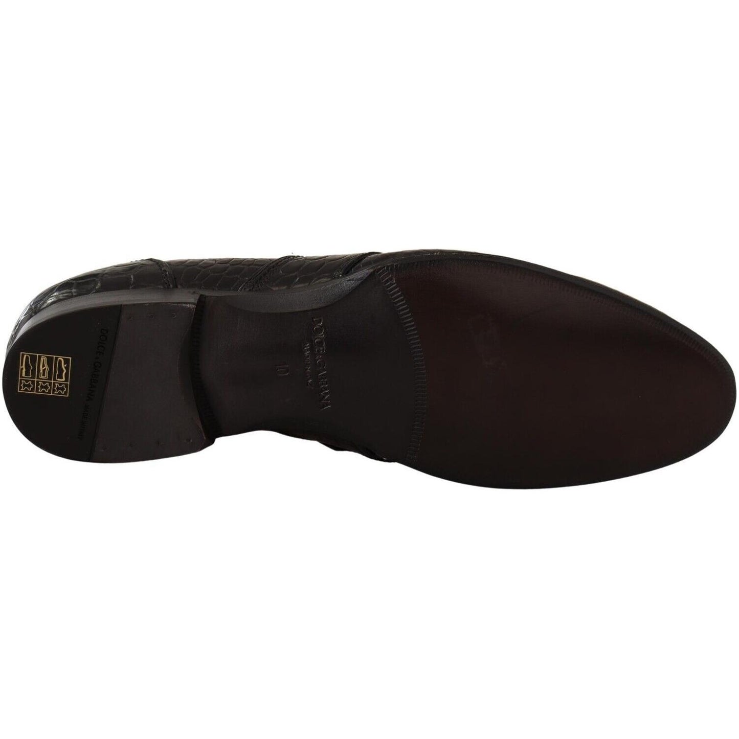 Dolce & Gabbana Elegant Crocodile Leather Moccasin Shoes Dolce & Gabbana Black