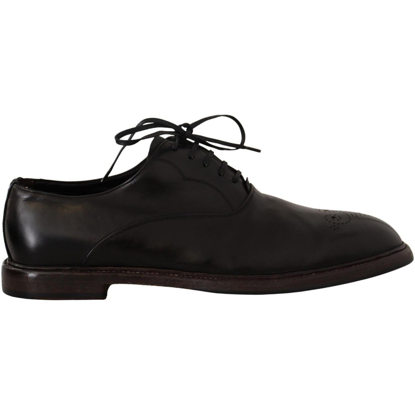Dolce & Gabbana Elegant Black Leather Derby Formal Shoes Dolce & Gabbana Black
