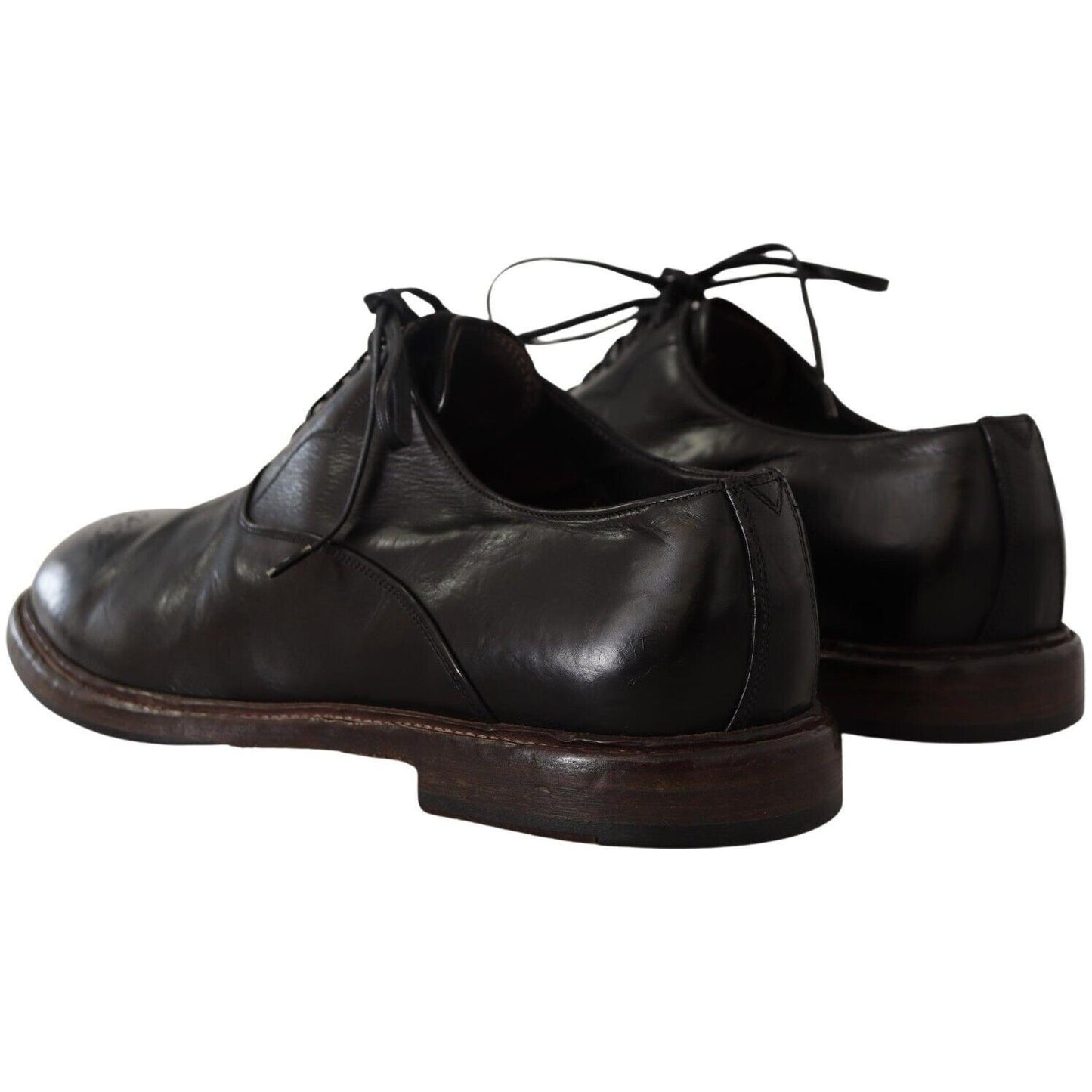 Dolce & Gabbana Elegant Black Leather Derby Formal Shoes Dolce & Gabbana Black