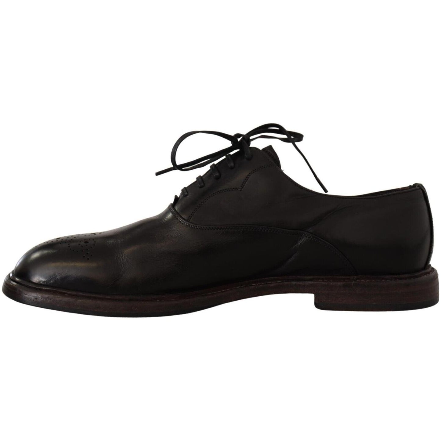 Dolce & Gabbana Elegant Black Leather Derby Formal Shoes Dolce & Gabbana Black