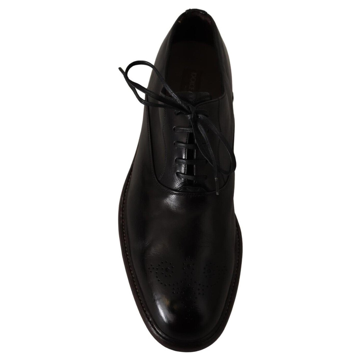 Dolce & Gabbana Elegant Black Leather Derby Formal Shoes Dolce & Gabbana Black