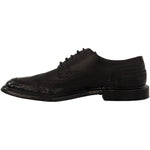 Dolce & Gabbana Elegant Calfskin Derby Oxford Wingtips Dolce & Gabbana Black