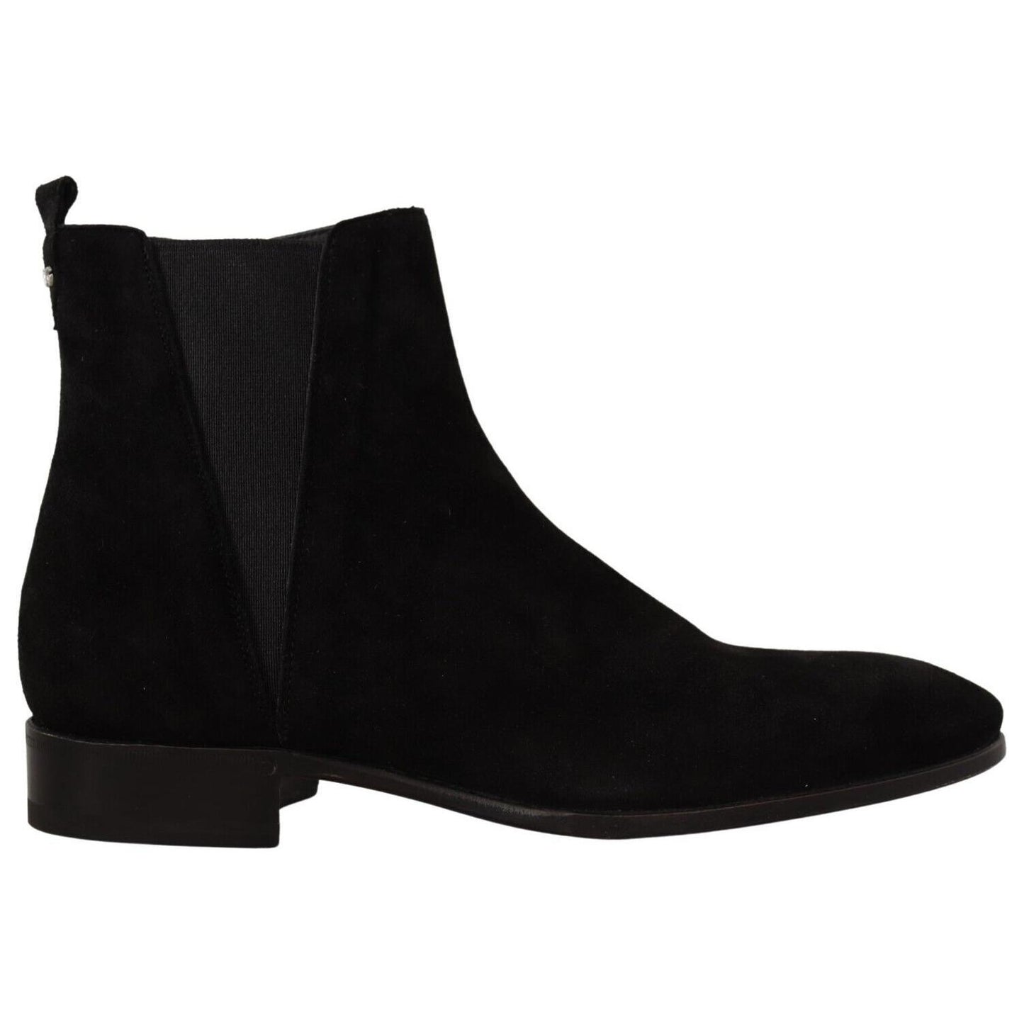 Dolce & Gabbana Elegant Suede Leather Chelsea Boots Dolce & Gabbana Black