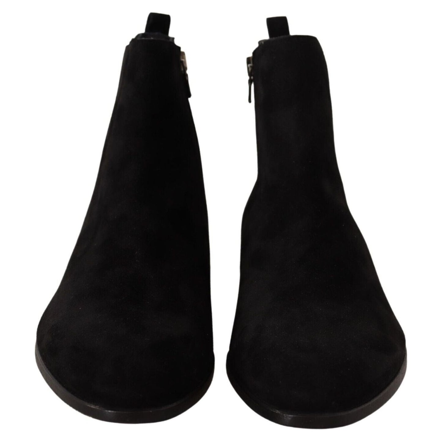 Dolce & Gabbana Elegant Suede Leather Chelsea Boots Dolce & Gabbana Black