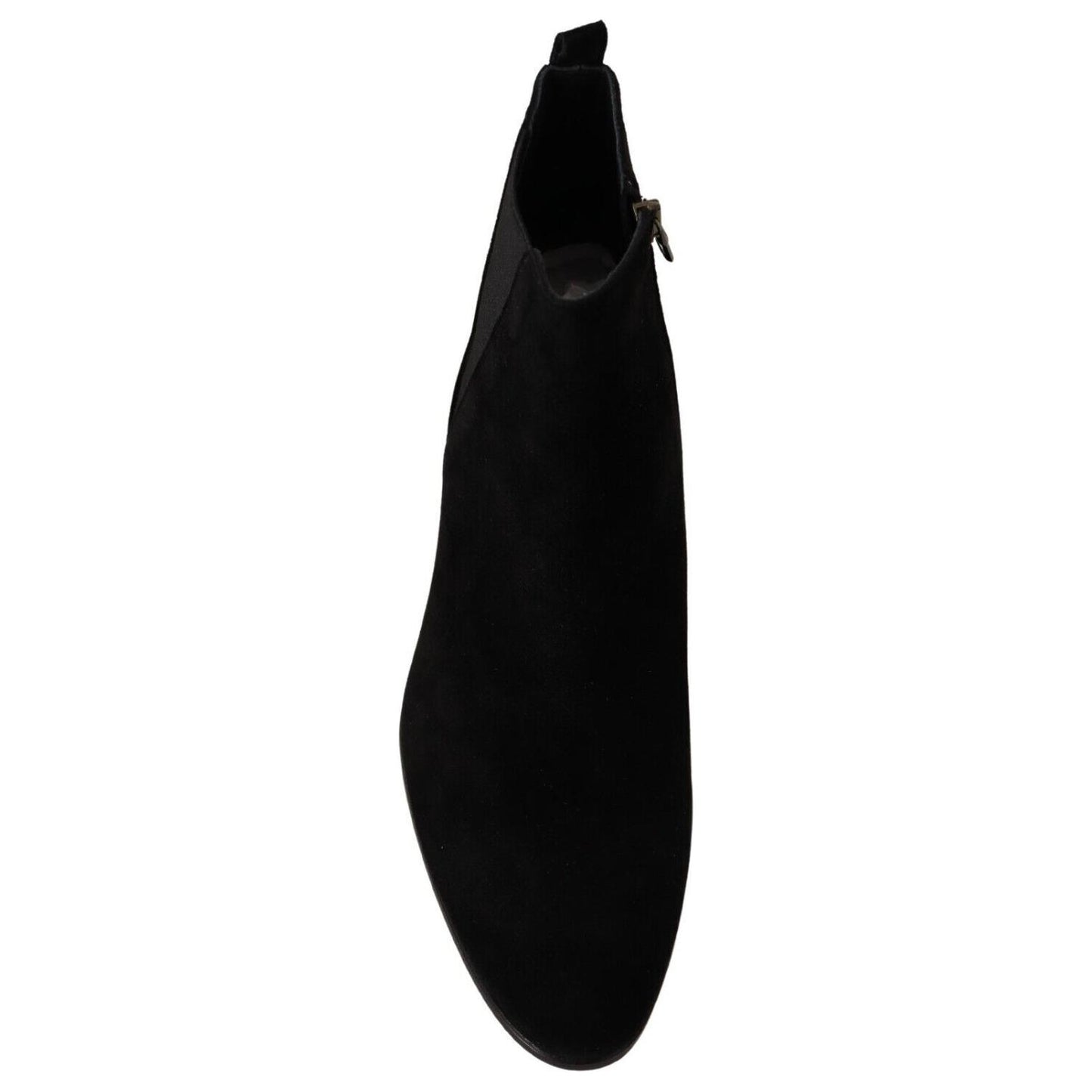 Dolce & Gabbana Elegant Suede Leather Chelsea Boots Dolce & Gabbana Black
