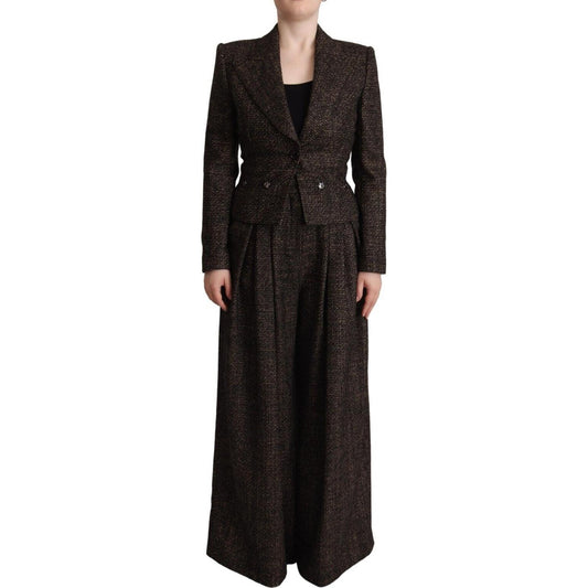 Dolce & Gabbana Dark Brown Wool Single Breasted 2 Pc Jacket Pants